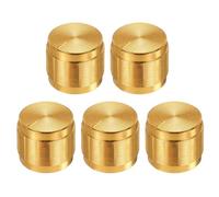 sourcing map 5pcs Potenziometro Manopola zigrinata Albero Oro Tono Alluminio 6mm Diametro Albero Manopola Rotante 15mmx13mm Manopola di Controllo del Volume