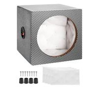 sourcing map 6,5 pollici Ported Wooden Speaker Enclosure, Nero Bianco Singolo Ventilato Subwoofer Box Car Audio Truck Speaker Box per fai da te Home Vehicle Audio Sound Supplies