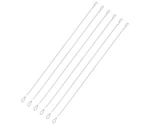 sourcing map 6 cavi di sicurezza con cavo di sicurezza, cavo a doppio anello (0,5 m x 0,08 pollici), argento