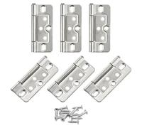 sourcing map 6 cerniere per porte da 7,6 x 3,6 cm, senza mortasa, nessun rumore, per porte doppie, placcate per armadietti, mobili, finestre, guardaroba, nichel bianco