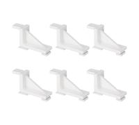 sourcing map 6 clip per mensole frigoriferi, 3,3 cm, in plastica, staffe di ricambio per frigoriferi e mensole di casa, colore bianco