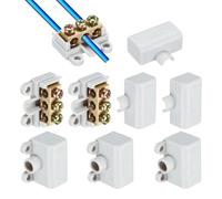 sourcing map 6 connettori terminali di giunzione per cablaggio da 60 A 400 V, kit assortito di dadi per connettori elettrici da 17-10 AWG, 1 in 2 out bianco a sgancio rapido compatto ZK-306