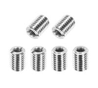 sourcing map 6 dadi di riduzione filettati in acciaio inossidabile 316, da maschio M10 x 1,5 a M6 x 1 femmina 12 mm di lunghezza metrica per riparazione dado dado adattatore filettato manicotto
