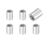 sourcing map 6 dadi rotondi M3 x 0,5 x 8 mm, in acciaio inossidabile, dadi di fissaggio per asta, diametro esterno 6 mm, per asta filettata, elementi di fissaggio per costruzione industriale, argento