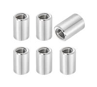 sourcing map 6 dadi rotondi M6 x 1 x 15 mm, in acciaio inossidabile, dadi di fissaggio per asta, diametro esterno 10 mm, per asta filettata, elementi di fissaggio per costruzione industriale, argento