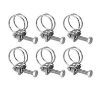 sourcing map 6 fascette stringitubo a doppio filo, 21-25 mm, regolabili, in acciaio inox, con bullone M6, per tubo di raccolta della polvere, tubo della pompa