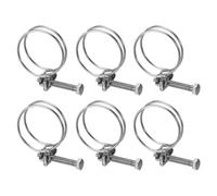 sourcing map 6 fascette stringitubo a doppio filo, 40-45 mm, regolabili, in acciaio inox, con bullone M6, per tubo di raccolta della polvere, tubo della pompa