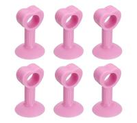 sourcing map 6 fermaporta in silicone per porta, con ventosa, protezione da parete, senza foratura, anti-collisione, per camera da letto, bagno, mobili da ufficio, rosa, 5,8 x 3,6 cm