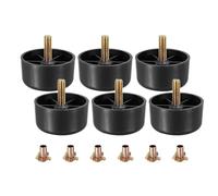 sourcing map 6 gambe in plastica per mobili, 5,5 x 3 cm, gambe di ricambio con bulloni M8, per sedie, divani, comò, armadi, letto, nero