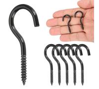 sourcing map 6 ganci a vite ad occhiello, M3 x 40 mm, in acciaio inossidabile 304, resistenti, viti autofilettanti, a estremità aperta, per interni ed esterni, per appendere opere d'arte, nero