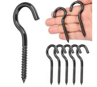 sourcing map 6 ganci a vite ad occhiello, M6 x 80 mm, in acciaio inossidabile 304, resistenti, viti autofilettanti a occhiello per interni ed esterni, per appendere opere d'arte, nero