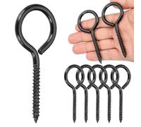 sourcing map 6 ganci a vite ad occhiello, M6 x 90 mm, in acciaio inossidabile 304, resistenti, viti autofilettanti a occhiello con estremità chiusa, per interni ed esterni, per appendere opere d'arte