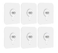 sourcing map 6 ganci adesivi a vite per montaggio a parete, 6,1 cm, in acrilico, rotondi, senza trapano, impermeabili, resistenti, per montaggio a parete per bagno, cucina, mensole da appendere, 6,8 x