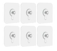 sourcing map 6 ganci adesivi a vite per montaggio a parete, 6,1 cm, in acrilico, rotondi, senza trapano, impermeabili, resistenti, montaggio a parete per bagno, cucina, mensole da appendere, 9,5 x 6