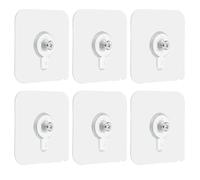 sourcing map 6 ganci adesivi a vite per montaggio a parete, 6,1 cm, in acrilico, rotondi, senza trapano, impermeabili, resistenti, per montaggio a parete per bagno, cucina, mensole da appendere, 8 x 6