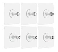 sourcing map 6 ganci adesivi a vite per montaggio a parete, 7,1 cm, ganci adesivi quadrati senza trapano, impermeabili, resistenti, con dado M6, per bagno, cucina, mensola sospesa, 20 mm