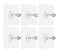 sourcing map 6 ganci adesivi a vite per montaggio a parete, 7,1 cm, ganci adesivi quadrati senza trapano, impermeabili, resistenti, con dado M6, per bagno, cucina, mensola, 32 mm