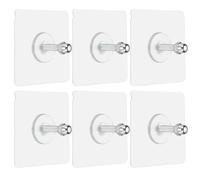 sourcing map 6 ganci adesivi a vite per montaggio a parete, 7,1 cm, ganci adesivi quadrati senza trapano, impermeabili, resistenti, con dado M6, per bagno, cucina, mensola da appendere, 24 mm