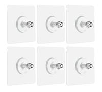 sourcing map 6 ganci adesivi a vite per montaggio a parete, 7,1 cm, ganci adesivi quadrati senza trapano, impermeabili, resistenti, con dado M6, per bagno, cucina, mensola da appendere, 16 mm