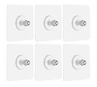 sourcing map 6 ganci adesivi a vite per montaggio a parete, 7,1 cm, ganci adesivi quadrati senza trapano, impermeabili, resistenti, con dado M6, per bagno, cucina, mensola da appendere, 12 mm
