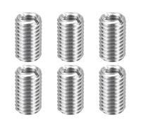 sourcing map 6 inserti di riparazione filettati M12 x 1,75 maschio a M8 x 1,25 filettatura femmina 20 mm di lunghezza in acciaio inox dadi di riduzione metrici autofilettanti manicotti filettati