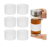 sourcing map 6 manicotti protettivi in silicone per tazze da caffè, 7 cm, resistenti al calore, riutilizzabili, antiscivolo, per caffè, tè, bevande calde e fredde, per casa e viaggi, colore bianco
