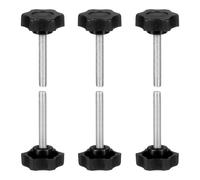 sourcing map 6 maniglie a stella, M6 x 40 mm (passo 1 mm), filettatura maschio, metriche in acciaio al carbonio, viti di serraggio a mano, bulloni filettati per maschere per la lavorazione del legno