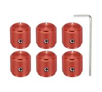 sourcing map 6 manopole per potenziometro in alluminio, 6 mm, universali, per controllo del volume e tono, con indicatore a freccia per chitarra, 1/2", rosso