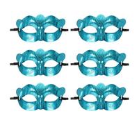 sourcing map 6 maschere in maschera, maschera per martedì grasso da uomo, mezza faccia, costume di Halloween, per feste in maschera, balli di fine anno, compleanno, grasso, stile jazz maschile blu