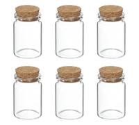 sourcing map 6 mini bottiglie di vetro con tappo in sughero, 30 ml, piccole bottiglie trasparenti vuote, fiale per fai da te, artigianato, feste, matrimoni, bomboniere