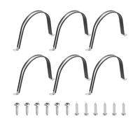 sourcing map 6 morsetti per cavi da 150 mm, in acciaio inossidabile 304, rivestiti in gomma, con cuscinetto isolante, supporto a U, con viti M4 x 20 mm, per installazione di tubi flessibili, colore