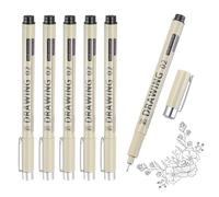 sourcing map 6 penne a inchiostro a punta fine, 0,3 mm, con inchiostro impermeabile, per acquerelli, schizzi, disegni tecnici di cartoni animati