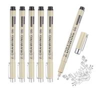 sourcing map 6 penne a inchiostro a punta fine, 0,5 mm, con inchiostro impermeabile, per acquerelli, schizzi, disegni tecnici di cartoni animati