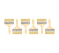 sourcing map 6 pennelli piatti da 15,2 cm con setole sintetiche e manico in legno, per pittura artistica fai da te, mobili, armadi, recinzioni, ponte, pareti, porte