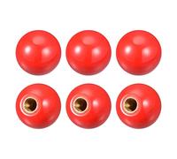 sourcing map 6 pomelli a sfera filettati, filettatura femmina M12, manopola a sfera termoindurente, diametro 3,8 cm, colore rosso, con inserto in rame, per sostituzione di macchine e utensili