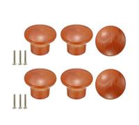 sourcing map 6 pomelli per cassetti, pomelli rotondi per cassettiera, pomelli decorativi per cassetti con vite M4 x 22 mm, per armadio, marrone rossastro