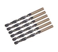 sourcing map 6 punte da trapano Jobber da 6 mm, nitruro nero e titanio dorato M2 ad alta velocità (HSS), punte elicoidali per acciaio inossidabile, lega di alluminio e metallo