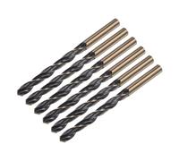sourcing map 6 punte da trapano Jobber da 7,5 mm, in nitruro nero e titanio dorato 4341 ad alta velocità (HSS), 135 gradi, punte elicoidali per acciaio inossidabile, metallo, plastica, legno