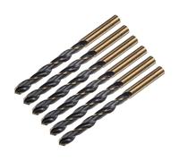 sourcing map 6 punte da trapano Jobber da 8,5 mm, in nitruro nero e titanio dorato 4341 ad alta velocità (HSS), 135 gradi, punte elicoidali per acciaio inossidabile, metallo, plastica, legno