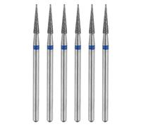 sourcing map 6 punte diamantate da 120-140 con testa conica da 2,2 mm, gambo da 2,35 mm, lunghezza 10 mm, punte rotanti per pietra, ceramica, vetro, smerigliatura, lucidatura