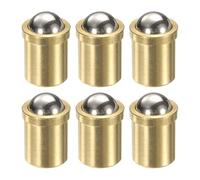 sourcing map 6 stantuffi a molla a sfera in ottone 12 x 16 mm con perline di posizionamento di precisione a molla a sfera stantuffi a sfera fermo per porte, armadietti, dispositivi meccanici, morsetti