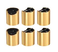 sourcing map 6 tappi a disco in plastica alluminizzata, 28/410, tappi di ricambio durevoli, per bottiglie da spremere, bottiglie ricaricabili, plastica, vuoti, shampoo, oro nero