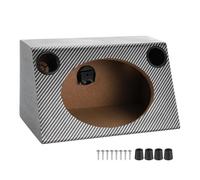 sourcing map 6 x 9 pollici Ported legno Speaker Enclosure, Nero Bianco Singolo Ventilato Subwoofer Box Car Audio Truck Speaker Box per fai da te Home Vehicle Audio Custom Sound Supplies