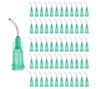 sourcing map 60 aghi erogatori a punta smussata, calibro 18, in acciaio inox a 45 gradi, punte di erogazione piegate con Luer Lock 1,3 cm, ago smussato angolato, verde
