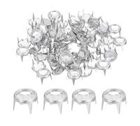 sourcing map 60 borchie con strass, 10 mm, rotonde, con strass, perline a chiodo, punk, rivetti decorativi per fai da te, pelle, tessuto, vestiti, cinture, borse, scarpe, accessori, oro/bianco