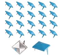 sourcing map 60 borchie quadrate piramidali da 12 mm in acciaio al carbonio con 2 griffe rivetti per borse, scarpe, artigianato in pelle, punk rock, jeans, giacca, blu lago