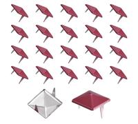 sourcing map 60 borchie quadrate piramidali da 12 mm in acciaio al carbonio con 2 griffe rivetti per borse, scarpe, artigianato in pelle, punk rock, jeans, giacca, rosso rosa