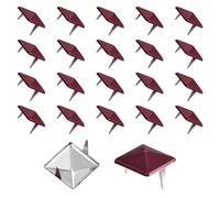 sourcing map 60 borchie quadrate piramidali da 12 mm in acciaio al carbonio con 2 griffe rivetti per borse, scarpe, artigianato in pelle, punk rock, jeans, giacca, giuggiola, rosso giuggiola