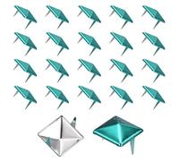sourcing map 60 borchie quadrate piramidali da 12 mm in acciaio al carbonio con 2 griffe rivetti per borse, scarpe, artigianato in pelle, punk rock, jeans, giacca, blu vivace