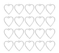 sourcing map 60 ciondoli in lega con lunetta aperta, a forma di cuore, geometrici, aperti sul retro, per la creazione di gioielli in resina, orecchini, collane, bracciali, fai da te, tono argento